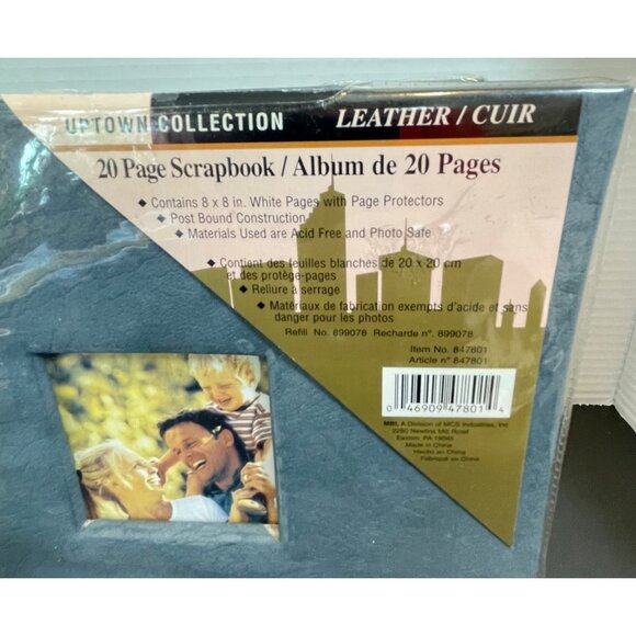 20 Page Uptown Collection Leather Scrapbook Album With Acid-Free 8x8 Pages & Pho - Picture 2 of 8